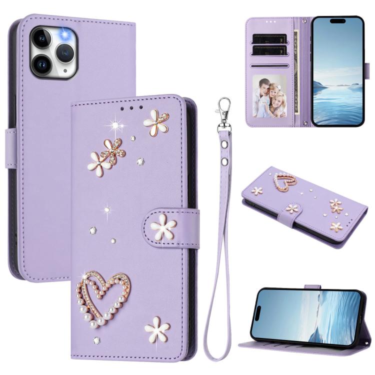 Funda para teléfono ZS01 de doble capa con diseño floral en forma de corazón y correa para la muñeca., For iPhone 13 Pro, For iPhone 12 / 12 Pro, For iPhone 12 Pro Max, For iPhone 11 Pro Max, For iPhone 11, For iPhone 11 Pro