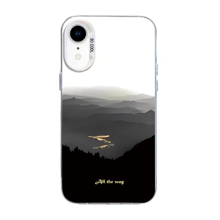 Funda híbrida de PC y TPU con estampado de montaña y color plateado, For iPhone 12 mini, For iPhone 11 Pro Max, For iPhone 11, For iPhone 11 Pro, For iPhone XS / X, For iPhone XR, For iPhone XS Max, For iPhone 8 Plus / 7 Plus