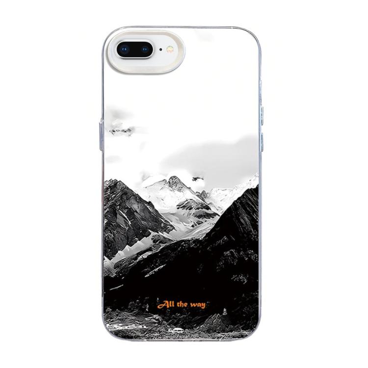 Funda híbrida de PC y TPU con estampado de montaña y color plateado, For iPhone 12 mini, For iPhone 11 Pro Max, For iPhone 11, For iPhone 11 Pro, For iPhone XS / X, For iPhone XR, For iPhone XS Max, For iPhone 8 Plus / 7 Plus