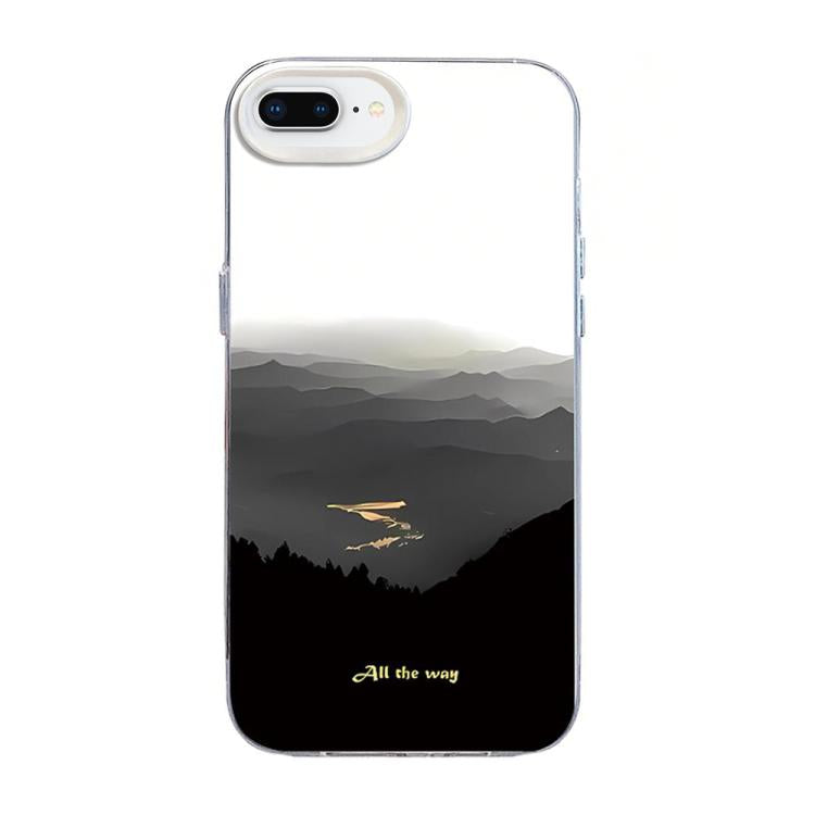 Funda híbrida de PC y TPU con estampado de montaña y color plateado, For iPhone 12 mini, For iPhone 11 Pro Max, For iPhone 11, For iPhone 11 Pro, For iPhone XS / X, For iPhone XR, For iPhone XS Max, For iPhone 8 Plus / 7 Plus