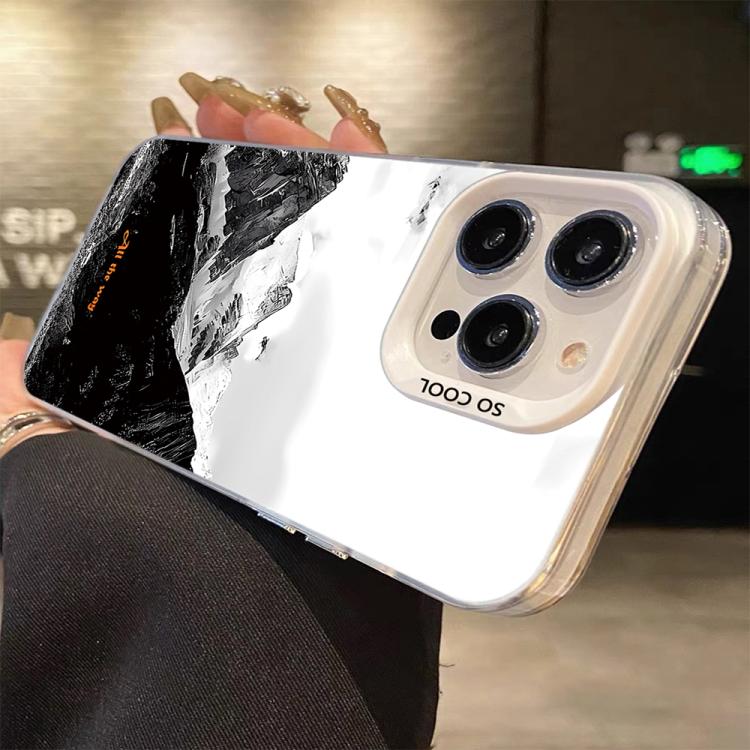 Funda híbrida de PC y TPU con estampado de montaña y color plateado, For iPhone 12 mini, For iPhone 11 Pro Max, For iPhone 11, For iPhone 11 Pro, For iPhone XS / X, For iPhone XR, For iPhone XS Max, For iPhone 8 Plus / 7 Plus