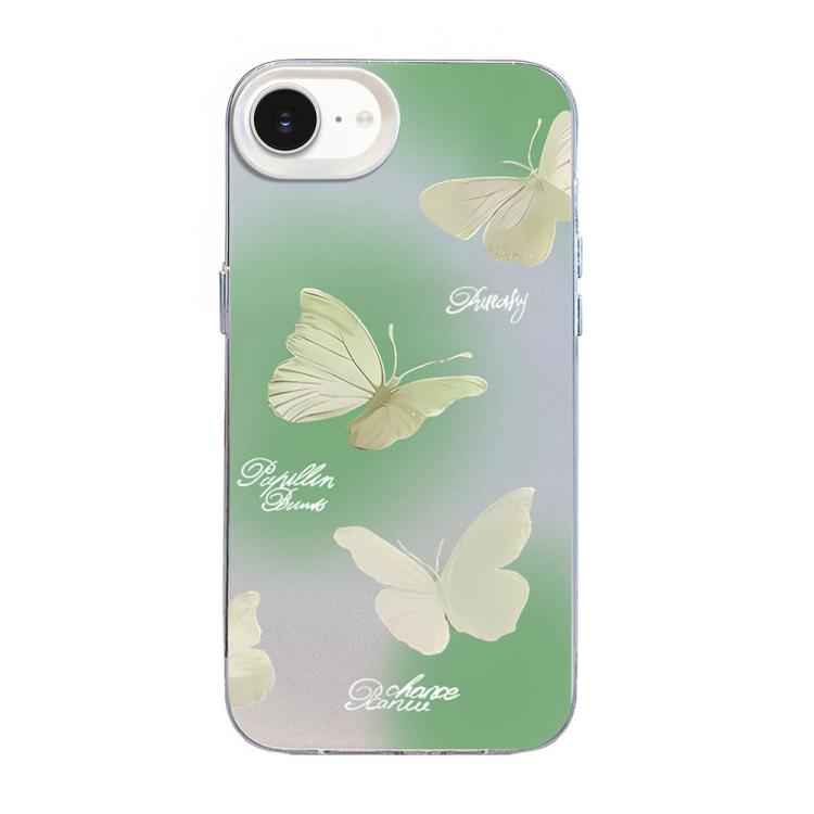 Funda híbrida de PC y TPU con diseño de mariposa y baño de plata, For iPhone 15, For iPhone 14 Plus, For iPhone 14, For iPhone 14 Pro, For iPhone 14 Pro Max, For iPhone SE 2022 / SE 2020