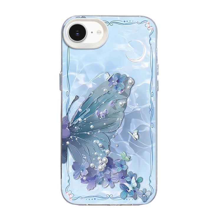 Funda híbrida de PC y TPU con diseño de mariposa y baño de plata, For iPhone 15, For iPhone 14 Plus, For iPhone 14, For iPhone 14 Pro, For iPhone 14 Pro Max, For iPhone SE 2022 / SE 2020