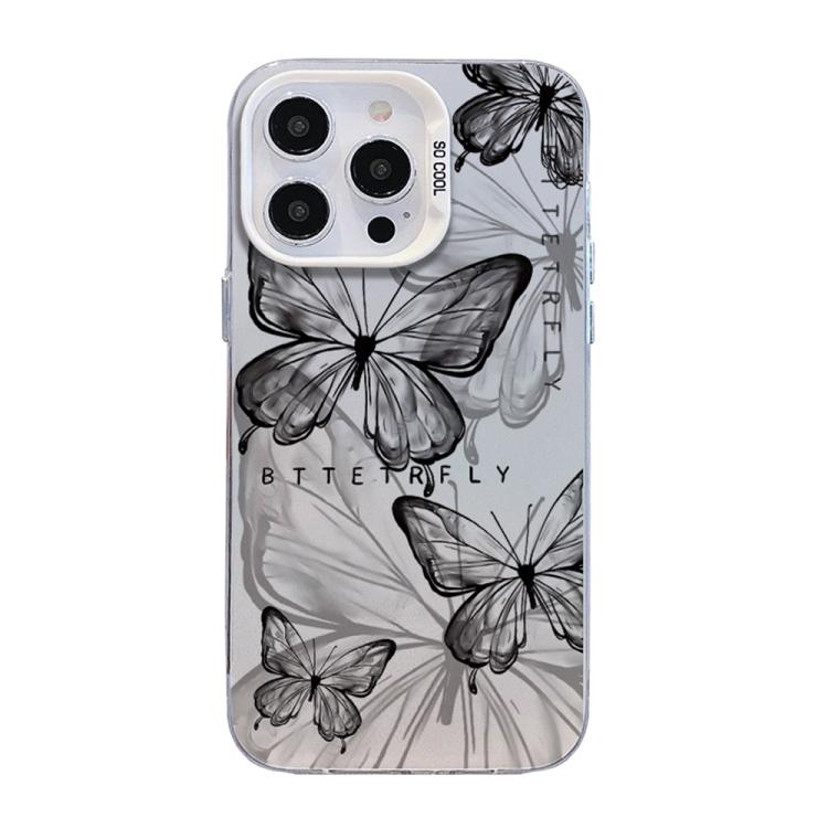 Funda híbrida de PC y TPU con diseño de mariposa y baño de plata, For iPhone 13 Pro Max, For iPhone 13 Pro, For iPhone 13, For iPhone 13 mini, For iPhone 12 Pro Max, For iPhone 12 Pro