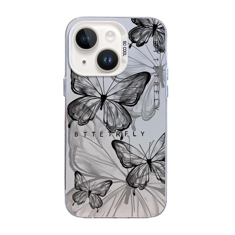 Funda híbrida de PC y TPU con diseño de mariposa y baño de plata, For iPhone 13 Pro Max, For iPhone 13 Pro, For iPhone 13, For iPhone 13 mini, For iPhone 12 Pro Max, For iPhone 12 Pro