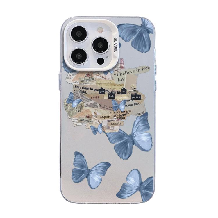 Funda híbrida de PC y TPU con diseño de mariposa y baño de plata, For iPhone 13 Pro Max, For iPhone 13 Pro, For iPhone 13, For iPhone 13 mini, For iPhone 12 Pro Max, For iPhone 12 Pro