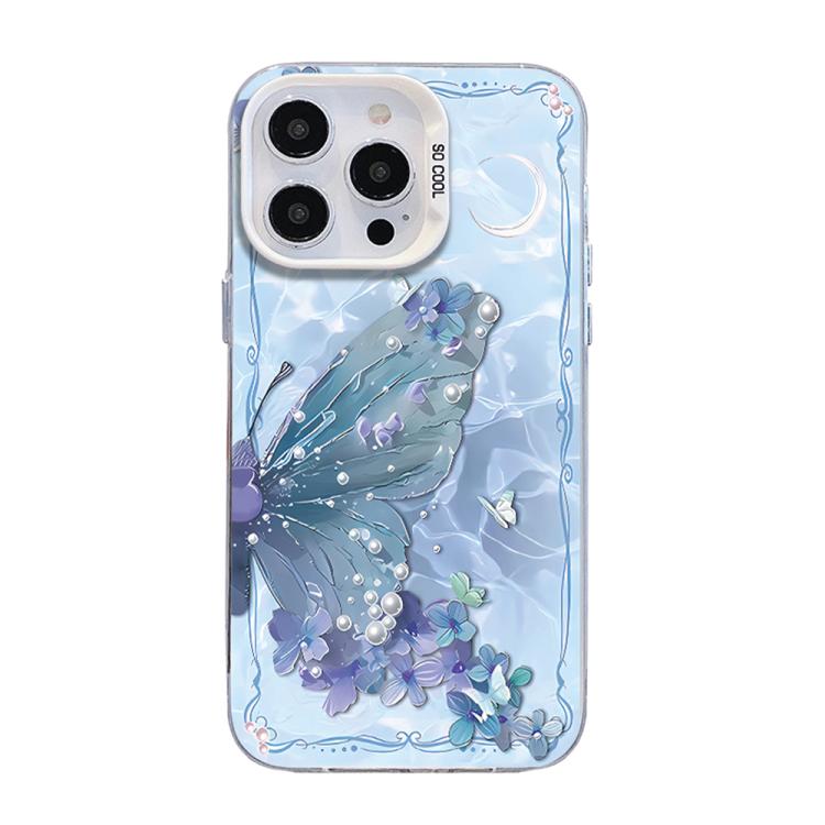 Funda híbrida de PC y TPU con diseño de mariposa y baño de plata, For iPhone 13 Pro Max, For iPhone 13 Pro, For iPhone 13, For iPhone 13 mini, For iPhone 12 Pro Max, For iPhone 12 Pro