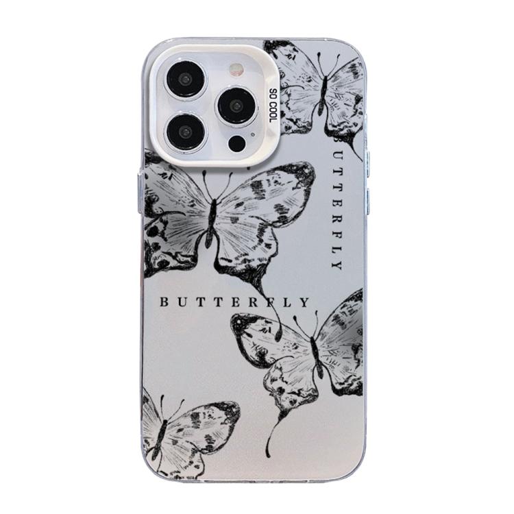 Funda híbrida de PC y TPU con diseño de mariposa y baño de plata, For iPhone 13 Pro Max, For iPhone 13 Pro, For iPhone 13, For iPhone 13 mini, For iPhone 12 Pro Max, For iPhone 12 Pro