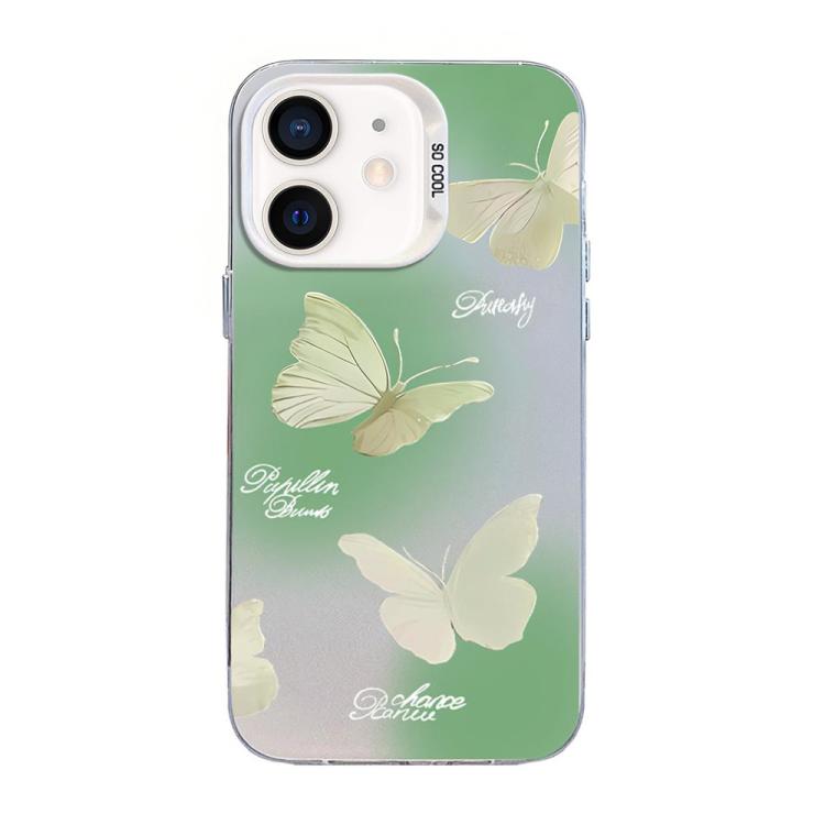 Funda híbrida de PC y TPU con diseño de mariposa y baño de plata, For iPhone 12 mini, For iPhone 11 Pro Max, For iPhone 11, For iPhone 11 Pro, For iPhone XS / X, For iPhone XR