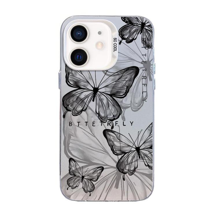 Funda híbrida de PC y TPU con diseño de mariposa y baño de plata, For iPhone 12 mini, For iPhone 11 Pro Max, For iPhone 11, For iPhone 11 Pro, For iPhone XS / X, For iPhone XR