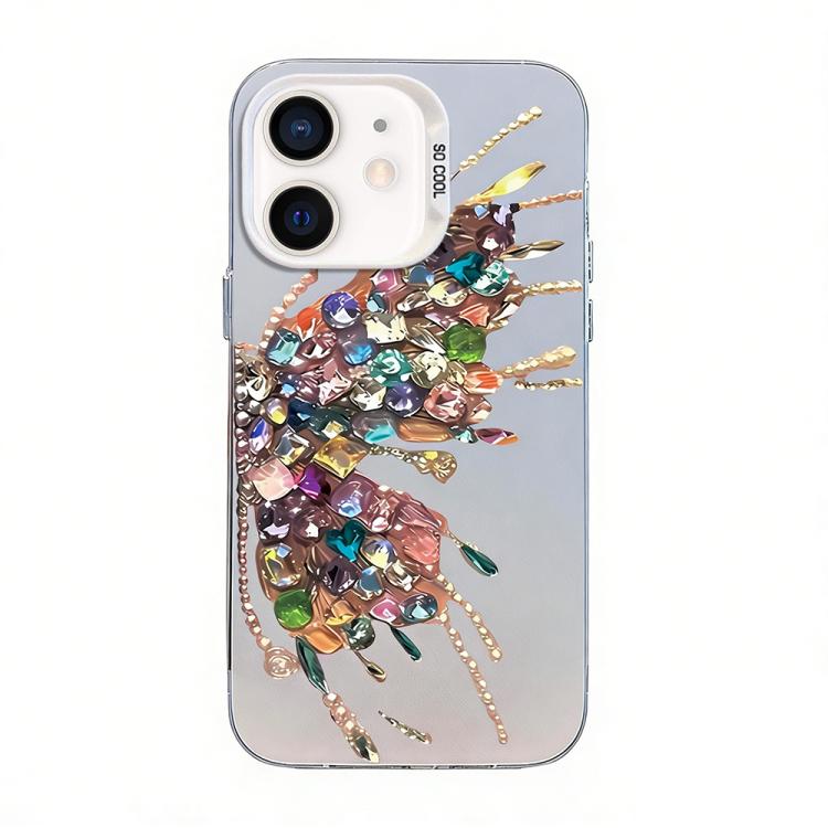 Funda híbrida de PC y TPU con diseño de mariposa y baño de plata, For iPhone 12 mini, For iPhone 11 Pro Max, For iPhone 11, For iPhone 11 Pro, For iPhone XS / X, For iPhone XR