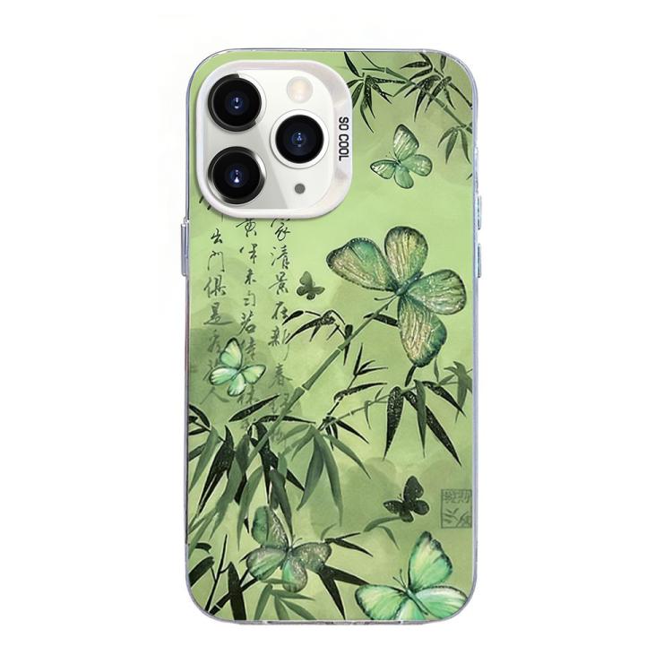 Funda híbrida de PC y TPU con diseño de mariposa y baño de plata, For iPhone 12 mini, For iPhone 11 Pro Max, For iPhone 11, For iPhone 11 Pro, For iPhone XS / X, For iPhone XR