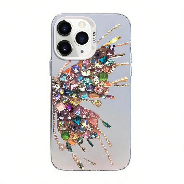 Funda híbrida de PC y TPU con diseño de mariposa y baño de plata, For iPhone 12 mini, For iPhone 11 Pro Max, For iPhone 11, For iPhone 11 Pro, For iPhone XS / X, For iPhone XR