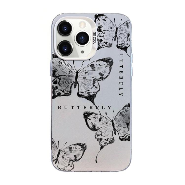Funda híbrida de PC y TPU con diseño de mariposa y baño de plata, For iPhone 12 mini, For iPhone 11 Pro Max, For iPhone 11, For iPhone 11 Pro, For iPhone XS / X, For iPhone XR