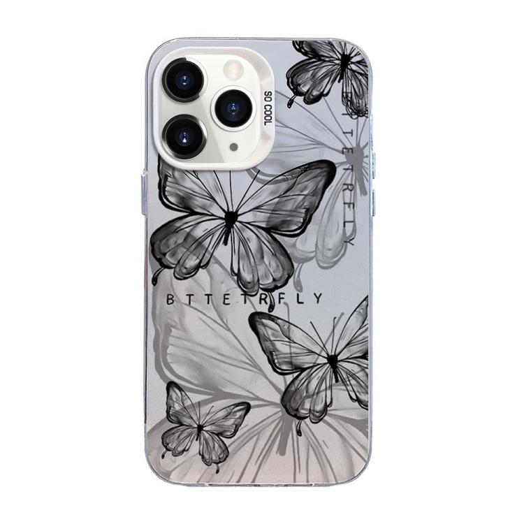 Funda híbrida de PC y TPU con diseño de mariposa y baño de plata, For iPhone 12 mini, For iPhone 11 Pro Max, For iPhone 11, For iPhone 11 Pro, For iPhone XS / X, For iPhone XR