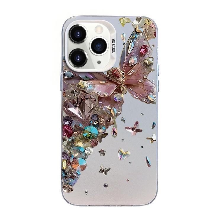 Funda híbrida de PC y TPU con diseño de mariposa y baño de plata, For iPhone 12 mini, For iPhone 11 Pro Max, For iPhone 11, For iPhone 11 Pro, For iPhone XS / X, For iPhone XR