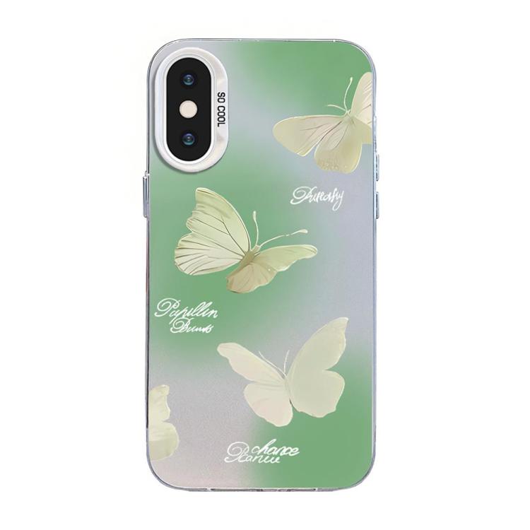 Funda híbrida de PC y TPU con diseño de mariposa y baño de plata, For iPhone 12 mini, For iPhone 11 Pro Max, For iPhone 11, For iPhone 11 Pro, For iPhone XS / X, For iPhone XR