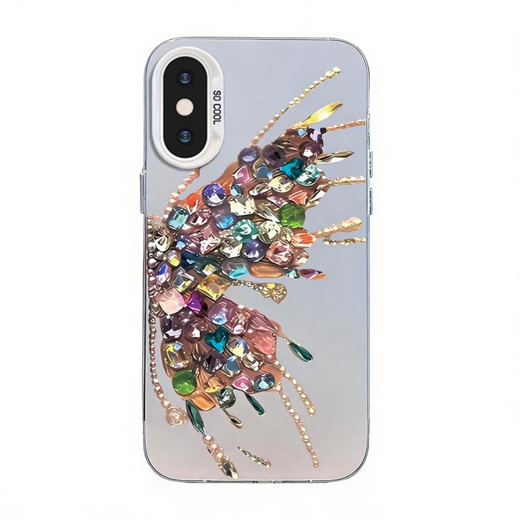 Funda híbrida de PC y TPU con diseño de mariposa y baño de plata, For iPhone 12 mini, For iPhone 11 Pro Max, For iPhone 11, For iPhone 11 Pro, For iPhone XS / X, For iPhone XR
