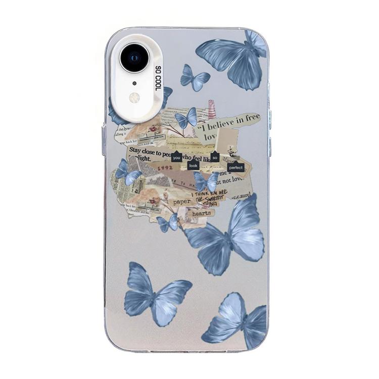 Funda híbrida de PC y TPU con diseño de mariposa y baño de plata, For iPhone 12 mini, For iPhone 11 Pro Max, For iPhone 11, For iPhone 11 Pro, For iPhone XS / X, For iPhone XR