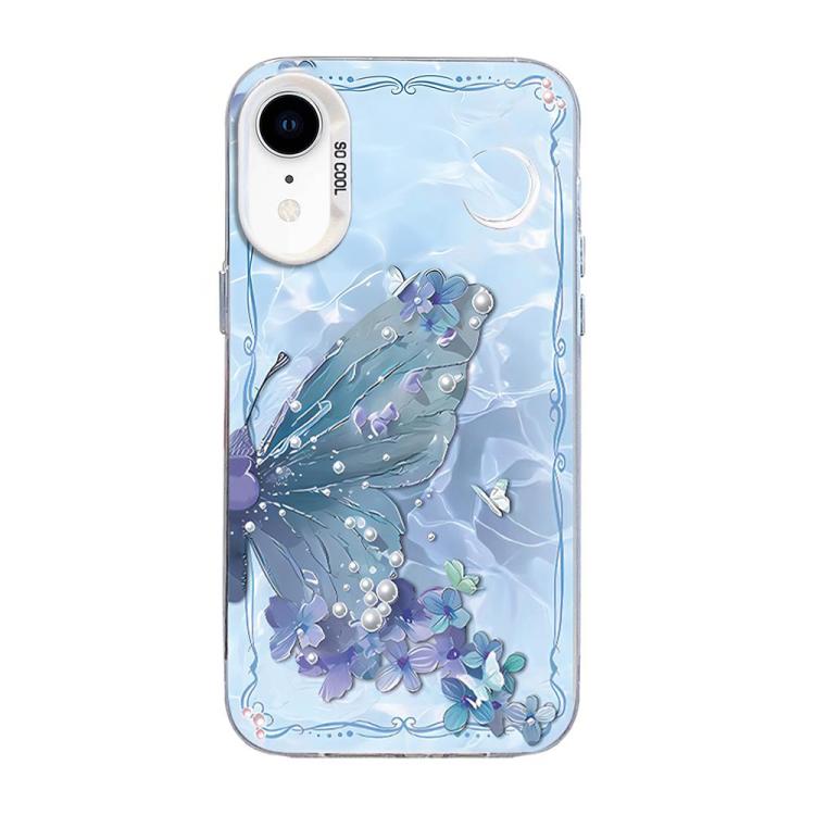Funda híbrida de PC y TPU con diseño de mariposa y baño de plata, For iPhone 12 mini, For iPhone 11 Pro Max, For iPhone 11, For iPhone 11 Pro, For iPhone XS / X, For iPhone XR