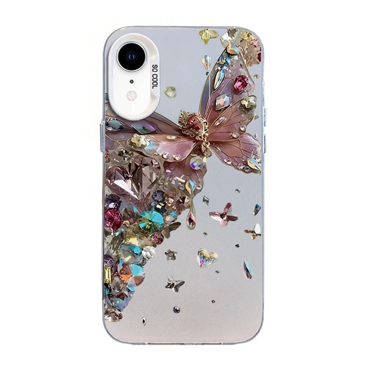 Funda híbrida de PC y TPU con diseño de mariposa y baño de plata, For iPhone 12 mini, For iPhone 11 Pro Max, For iPhone 11, For iPhone 11 Pro, For iPhone XS / X, For iPhone XR