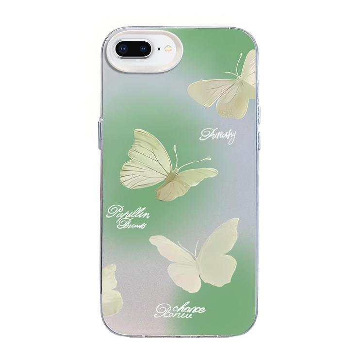 Funda híbrida de PC y TPU con diseño de mariposa y baño de plata, For iPhone XS Max, For iPhone 8 Plus / 7 Plus