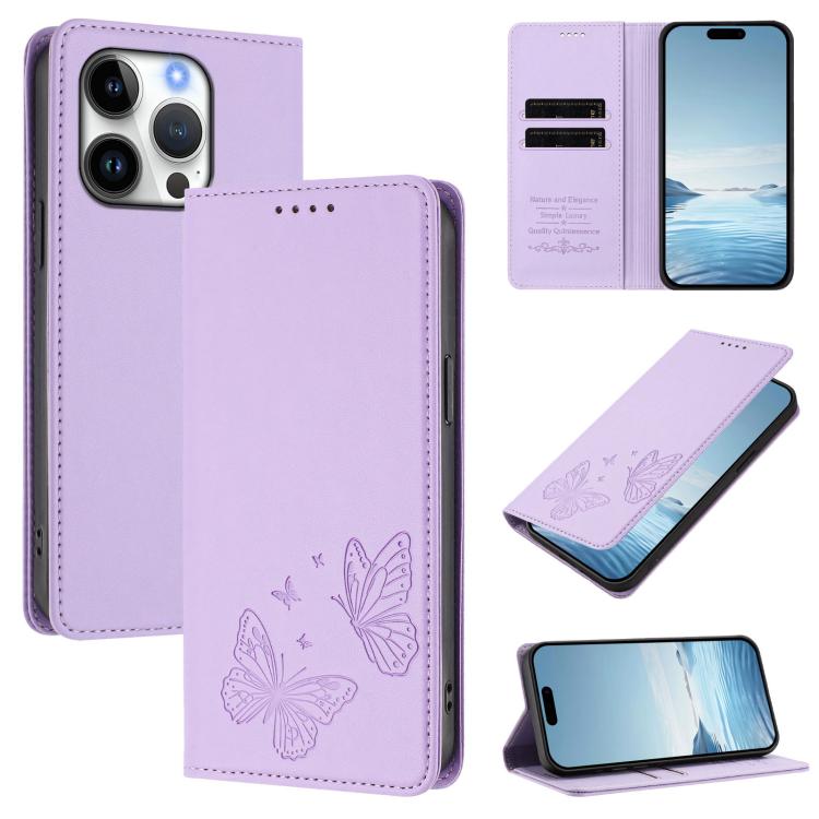 Funda para teléfono de cuero vegano con fuerte imán doble en forma de mariposa y protección RFID, For iPhone Air, For iPhone 16 Pro Max, For iPhone 16 Pro, For iPhone 16 Plus