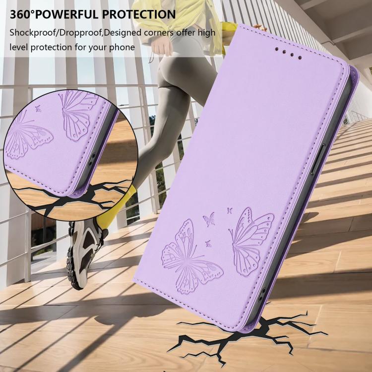 Funda para teléfono de cuero vegano con fuerte imán doble en forma de mariposa y protección RFID, For iPhone Air, For iPhone 16 Pro Max, For iPhone 16 Pro, For iPhone 16 Plus