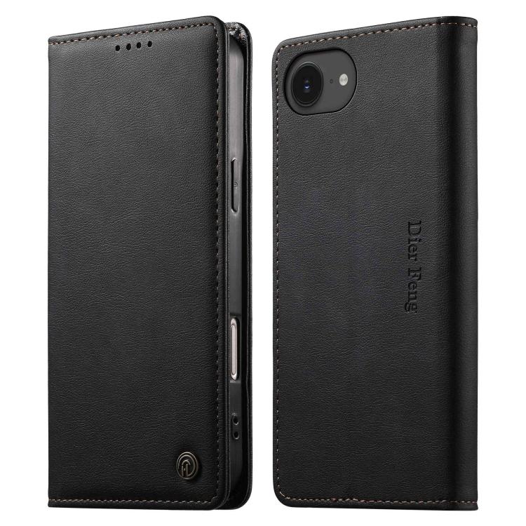 Funda para teléfono Dierfeng de cuero vegano con cierre magnético y protección RFID., For iPhone 17e / 16e, For iPhone 17 Pro Max, For iPhone 17 Pro, For iPhone 17, For iPhone Air, For iPhone 16 Pro Max, For iPhone 16 Pro, For iPhone 16 Plus