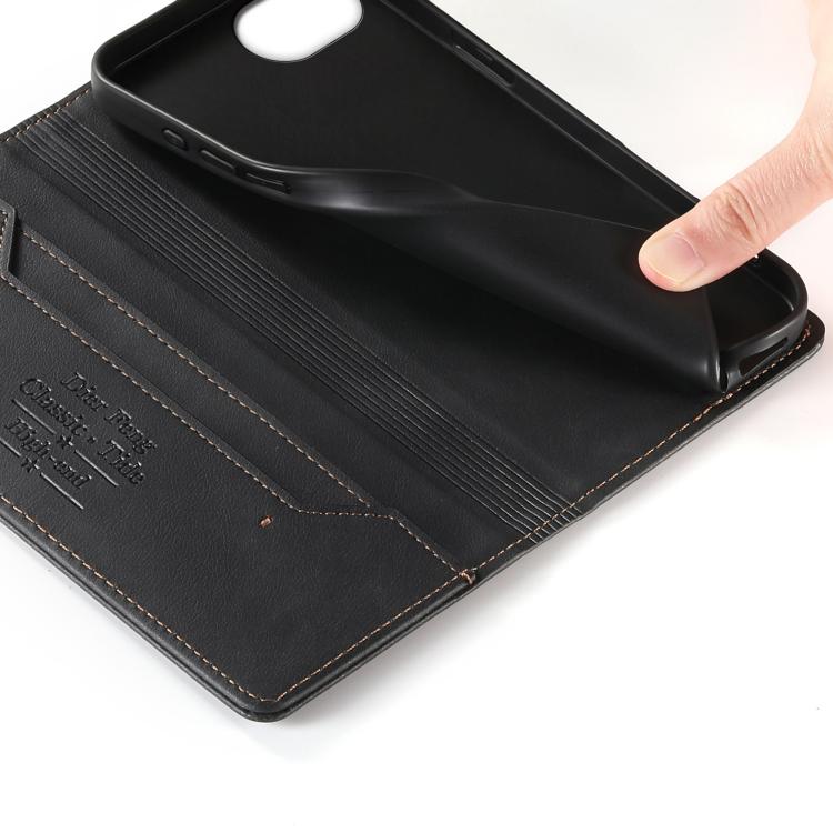 Funda para teléfono Dierfeng de cuero vegano con cierre magnético y protección RFID., For iPhone 17e / 16e, For iPhone 17 Pro Max, For iPhone 17 Pro, For iPhone 17, For iPhone Air, For iPhone 16 Pro Max, For iPhone 16 Pro, For iPhone 16 Plus