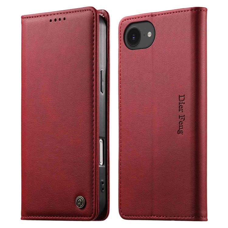 Funda para teléfono Dierfeng de cuero vegano con cierre magnético y protección RFID., For iPhone 17e / 16e, For iPhone 18 Pro Max / 17 Pro Max, For iPhone 18 Pro / 17 Pro, For iPhone 17, For iPhone Air, For iPhone 16 Pro Max, For iPhone 16 Pro         ...