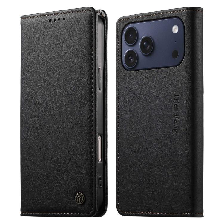 Funda para teléfono Dierfeng de cuero vegano con cierre magnético y protección RFID., For iPhone 17e / 16e, For iPhone 18 Pro Max / 17 Pro Max, For iPhone 18 Pro / 17 Pro, For iPhone 17, For iPhone Air, For iPhone 16 Pro Max, For iPhone 16 Pro         ...