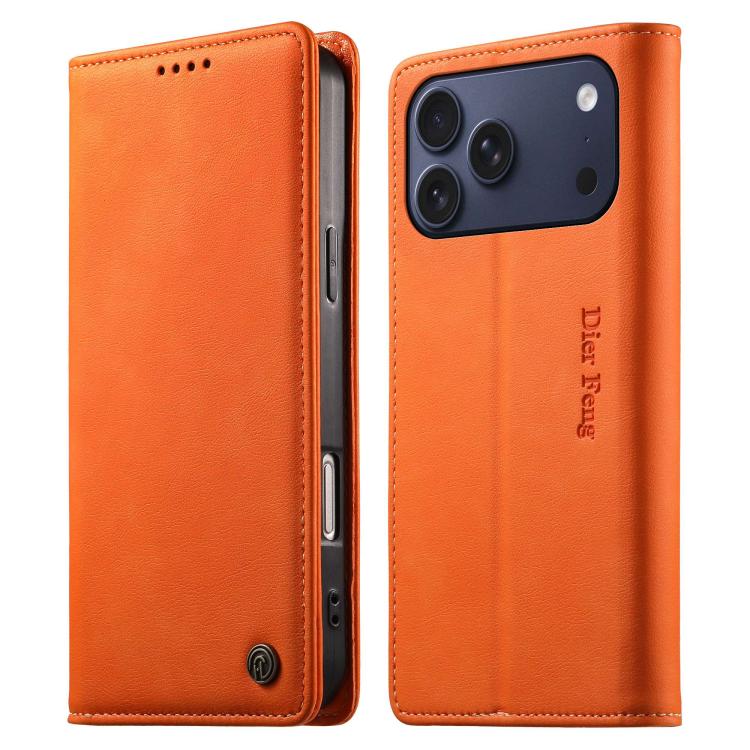 Funda para teléfono Dierfeng de cuero vegano con cierre magnético y protección RFID., For iPhone 17e / 16e, For iPhone 18 Pro Max / 17 Pro Max, For iPhone 18 Pro / 17 Pro, For iPhone 17, For iPhone Air, For iPhone 16 Pro Max, For iPhone 16 Pro         ...