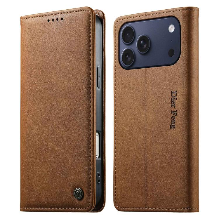 Funda para teléfono Dierfeng de cuero vegano con cierre magnético y protección RFID., For iPhone 17e / 16e, For iPhone 18 Pro Max / 17 Pro Max, For iPhone 18 Pro / 17 Pro, For iPhone 17, For iPhone Air, For iPhone 16 Pro Max, For iPhone 16 Pro         ...