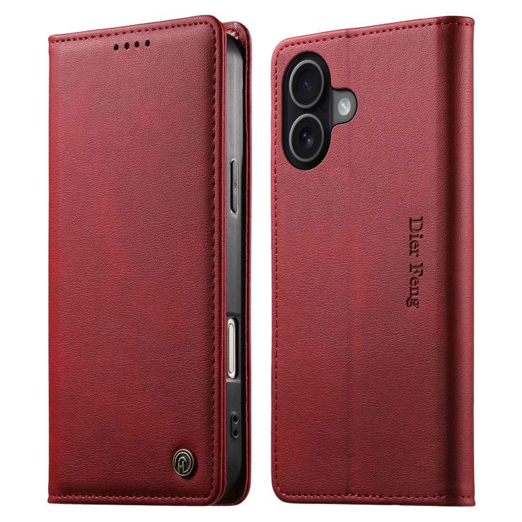 Funda para teléfono Dierfeng de cuero vegano con cierre magnético y protección RFID., For iPhone 17e / 16e, For iPhone 18 Pro Max / 17 Pro Max, For iPhone 18 Pro / 17 Pro, For iPhone 17, For iPhone Air, For iPhone 16 Pro Max, For iPhone 16 Pro         ...