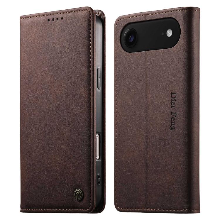 Funda para teléfono Dierfeng de cuero vegano con cierre magnético y protección RFID., For iPhone 17e / 16e, For iPhone 18 Pro Max / 17 Pro Max, For iPhone 18 Pro / 17 Pro, For iPhone 17, For iPhone Air, For iPhone 16 Pro Max, For iPhone 16 Pro         ...