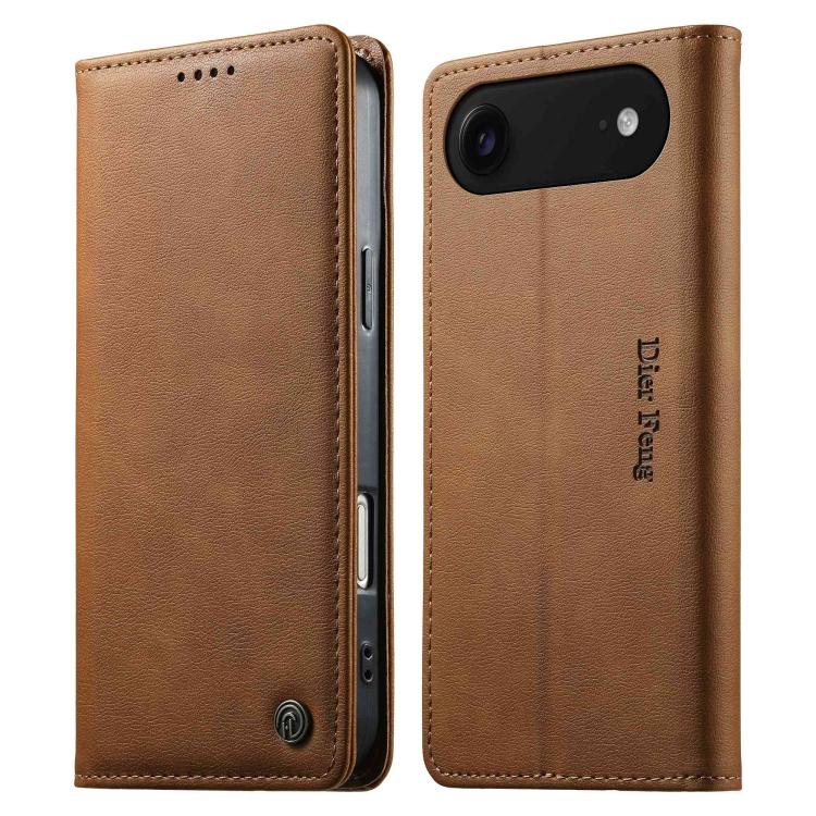 Funda para teléfono Dierfeng de cuero vegano con cierre magnético y protección RFID., For iPhone 17e / 16e, For iPhone 18 Pro Max / 17 Pro Max, For iPhone 18 Pro / 17 Pro, For iPhone 17, For iPhone Air, For iPhone 16 Pro Max, For iPhone 16 Pro         ...