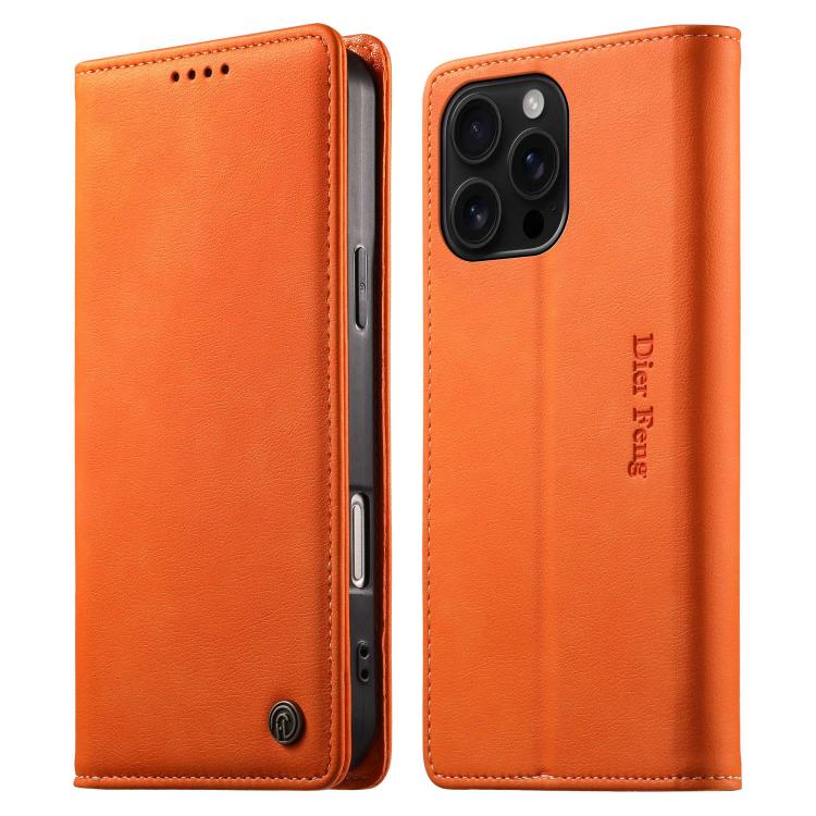 Funda para teléfono Dierfeng de cuero vegano con cierre magnético y protección RFID., For iPhone 17e / 16e, For iPhone 18 Pro Max / 17 Pro Max, For iPhone 18 Pro / 17 Pro, For iPhone 17, For iPhone Air, For iPhone 16 Pro Max, For iPhone 16 Pro         ...