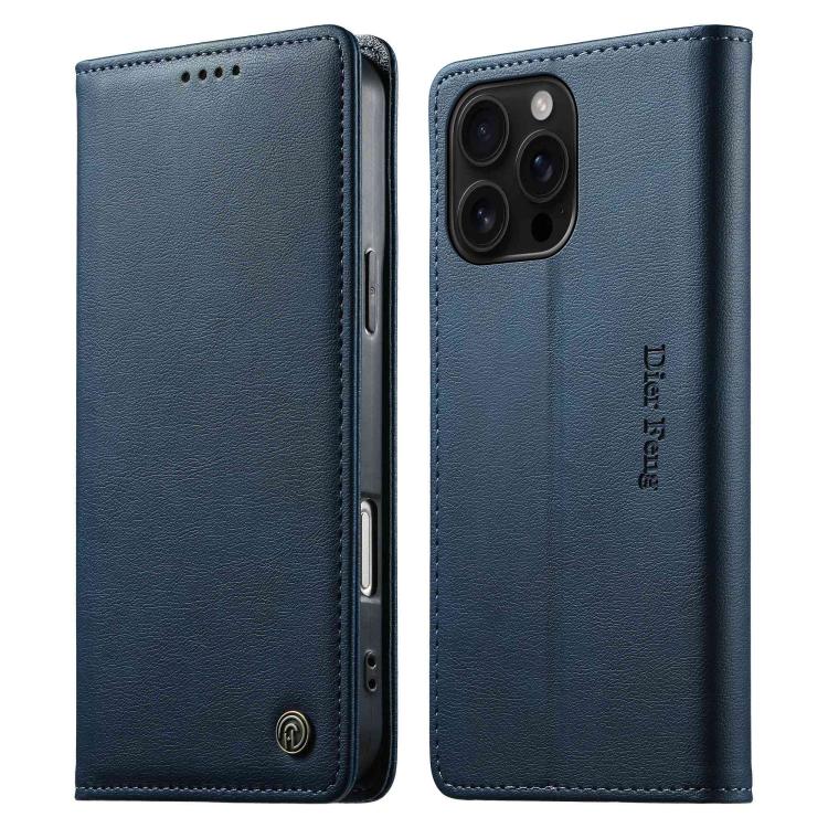 Funda para teléfono Dierfeng de cuero vegano con cierre magnético y protección RFID., For iPhone 17e / 16e, For iPhone 18 Pro Max / 17 Pro Max, For iPhone 18 Pro / 17 Pro, For iPhone 17, For iPhone Air, For iPhone 16 Pro Max, For iPhone 16 Pro         ...
