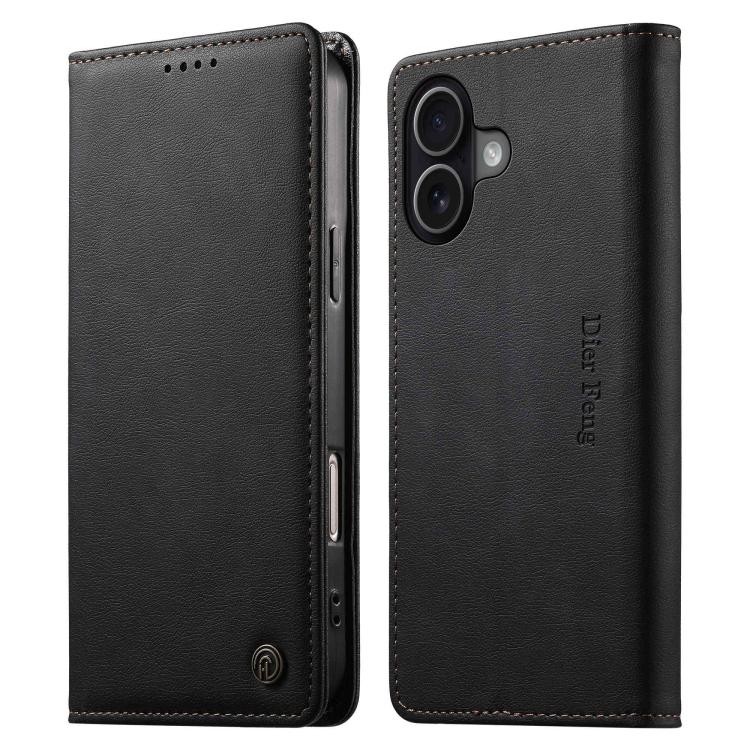 Funda para teléfono Dierfeng de cuero vegano con cierre magnético y protección RFID., For iPhone 16, For iPhone 15 Pro Max, For iPhone 15 Pro, For iPhone 15 Plus, For iPhone 15, For iPhone 14 Plus, For iPhone 14 / 13, For iPhone 14 Pro