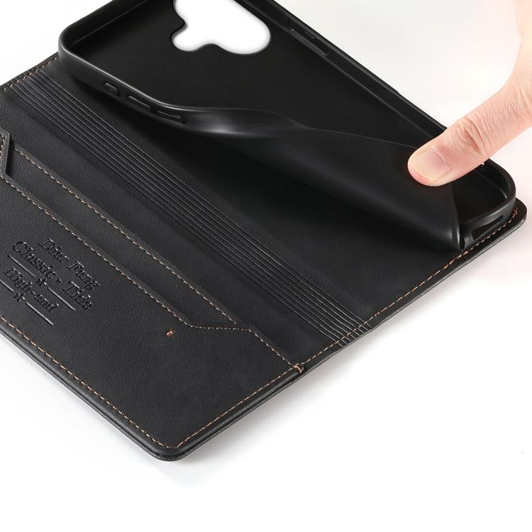 Funda para teléfono Dierfeng de cuero vegano con cierre magnético y protección RFID., For iPhone 16, For iPhone 15 Pro Max, For iPhone 15 Pro, For iPhone 15 Plus, For iPhone 15, For iPhone 14 Plus, For iPhone 14 / 13, For iPhone 14 Pro