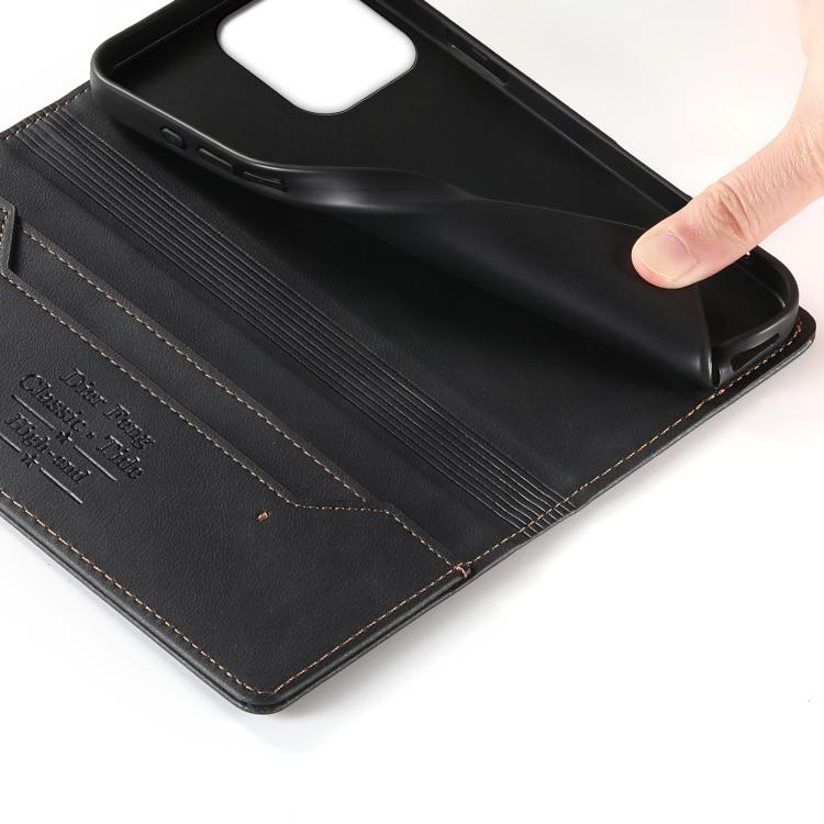 Funda para teléfono Dierfeng de cuero vegano con cierre magnético y protección RFID., For iPhone 14 Pro Max, For iPhone SE 2022 / SE 2020 / 7 / 8, For iPhone 13 Pro Max, For iPhone 13 Pro, For iPhone 13 mini, For iPhone 12 / 12 Pro, For iPhone 12 Pro M...