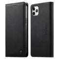 Funda para teléfono Dierfeng de cuero vegano con cierre magnético y protección RFID., For iPhone 11 Pro Max, For iPhone 11, For iPhone 11 Pro, For iPhone X / XS, For iPhone XR, For iPhone XS Max, For iPhone 8 Plus / 7 Plus