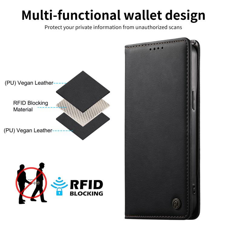 Funda para teléfono Dierfeng de cuero vegano con cierre magnético y protección RFID., For iPhone 11 Pro Max, For iPhone 11, For iPhone 11 Pro, For iPhone X / XS, For iPhone XR, For iPhone XS Max, For iPhone 8 Plus / 7 Plus