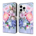 Funda para teléfono de cuero vegano pintado con efecto cristal, For iPhone 15 Pro, For iPhone 14 / 13, For iPhone 14 Pro