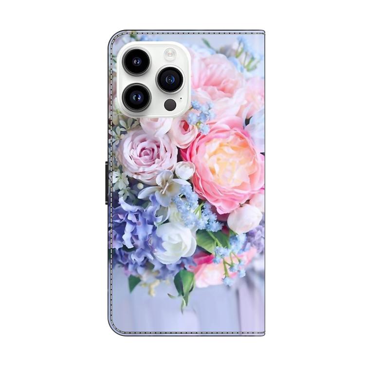 Funda para teléfono de cuero vegano pintado con efecto cristal, For iPhone 15 Pro, For iPhone 14 / 13, For iPhone 14 Pro