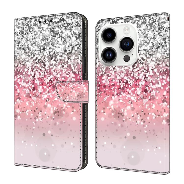 Funda para teléfono de cuero vegano pintado con efecto cristal, For iPhone 16 Pro, For iPhone 16, For iPhone 15 Pro Max