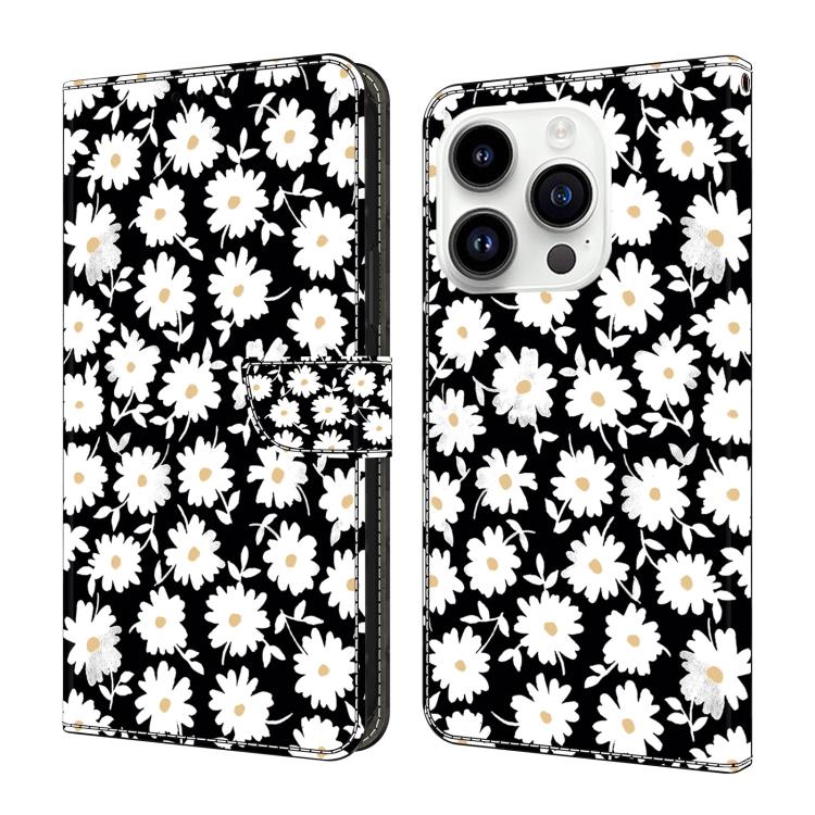 Funda para teléfono de cuero vegano pintado con efecto cristal, For iPhone 16 Pro, For iPhone 16, For iPhone 15 Pro Max