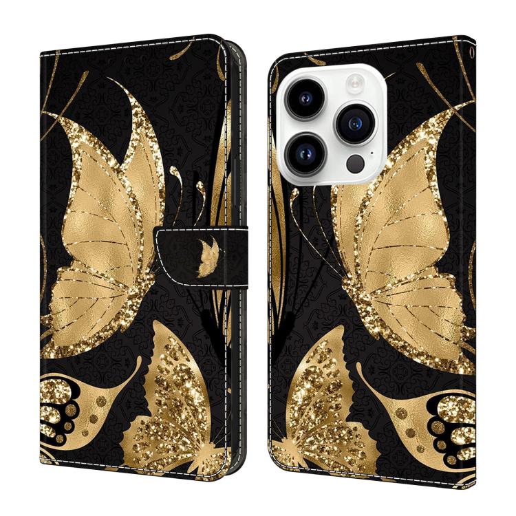 Funda para teléfono de cuero vegano pintado con efecto cristal, For iPhone 16 Pro, For iPhone 16, For iPhone 15 Pro Max