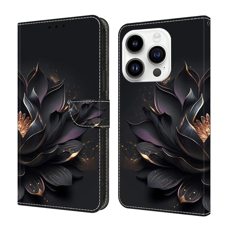Funda para teléfono de cuero vegano pintado con efecto cristal, For iPhone 16 Pro, For iPhone 16, For iPhone 15 Pro Max